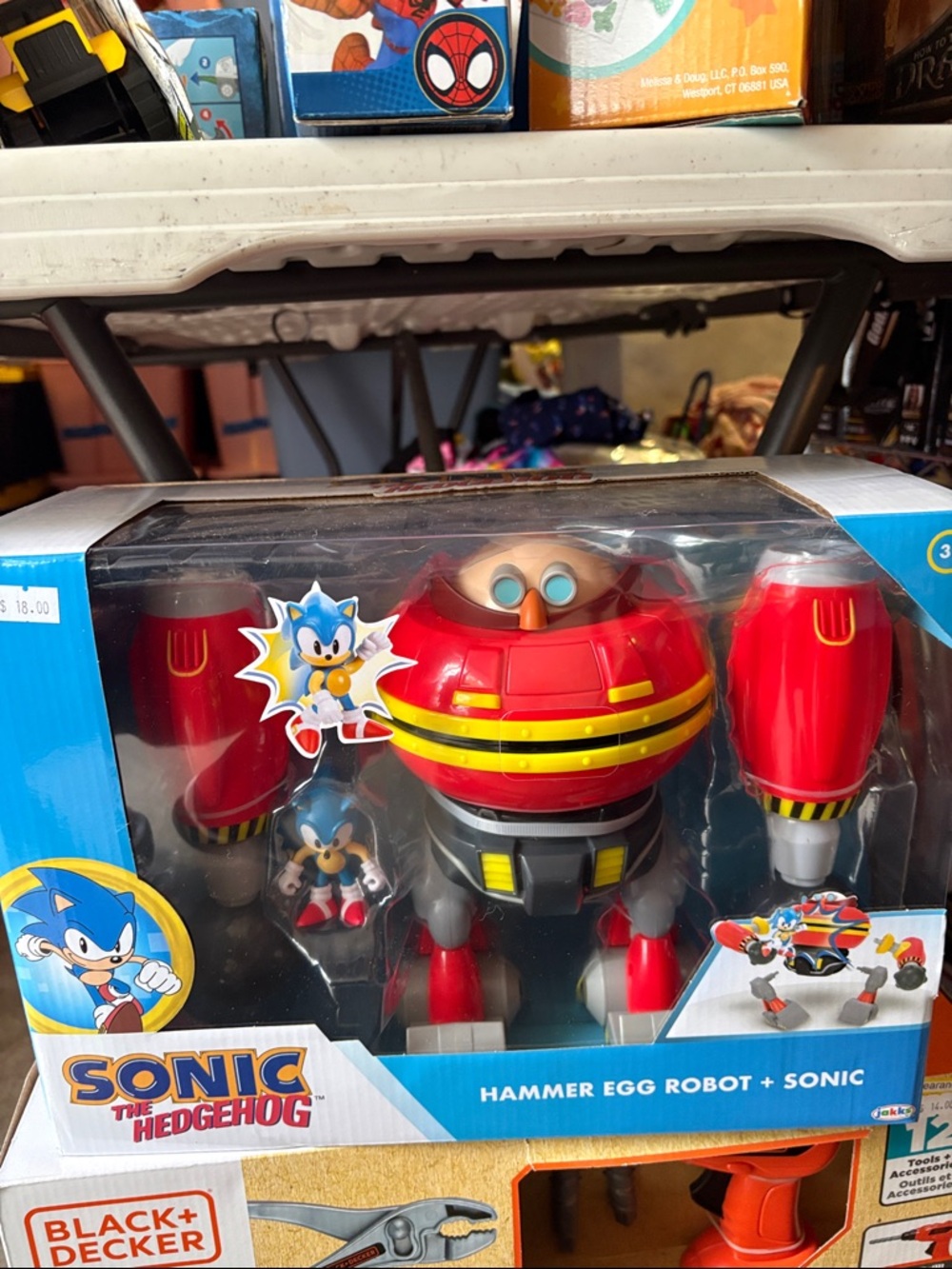 Nwt Sonic the Hedgehog Hammer Egg Robot + Sonic Toy - Red